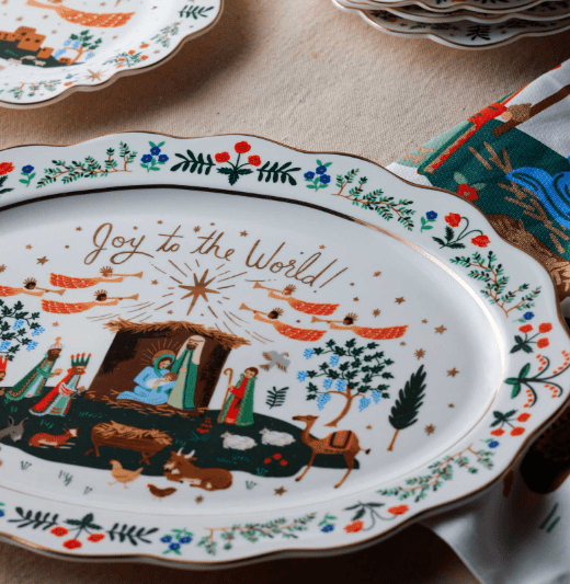 Rifle Paper Co. Holiday Large Nativity Porcelain Serving Platter