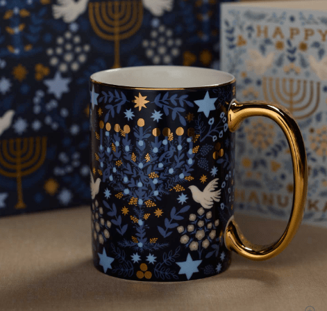 Rifle Paper Co. Holiday Laurel Menorah Porcelain Mug