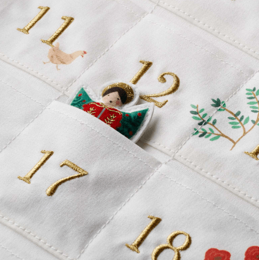 Rifle Paper Co. Holiday Nativity Embroidered Hanging Advent Calendar