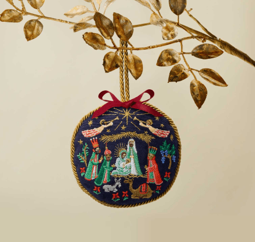 Rifle Paper Co. Holiday Nativity Embroidered Ornament