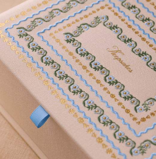 Rifle Paper Co. Home Delphine Large Embroidered Keepsake Box