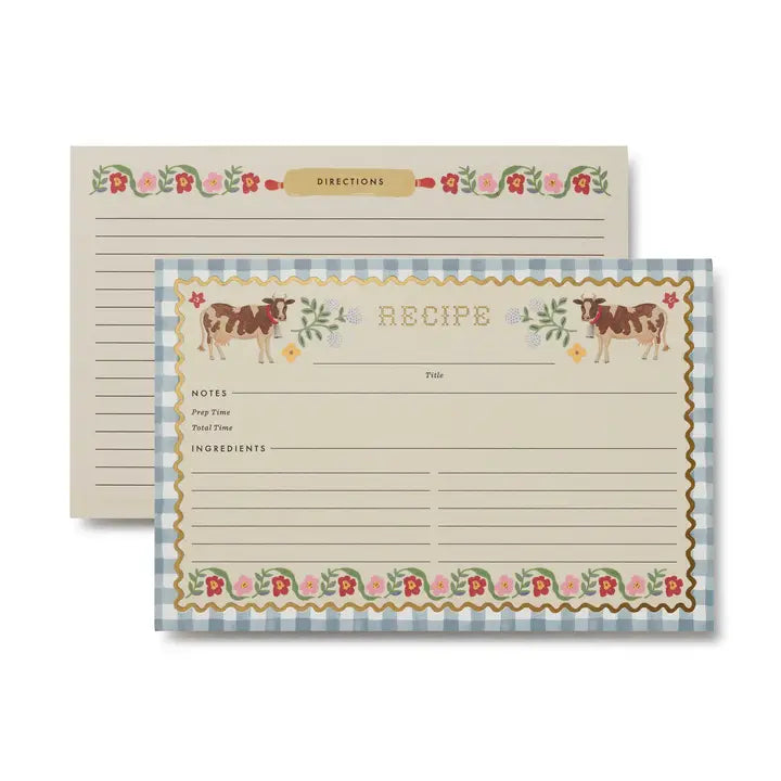 Rifle Paper Co. Home Pack of 12 Home Sweet Home Recipe Cards