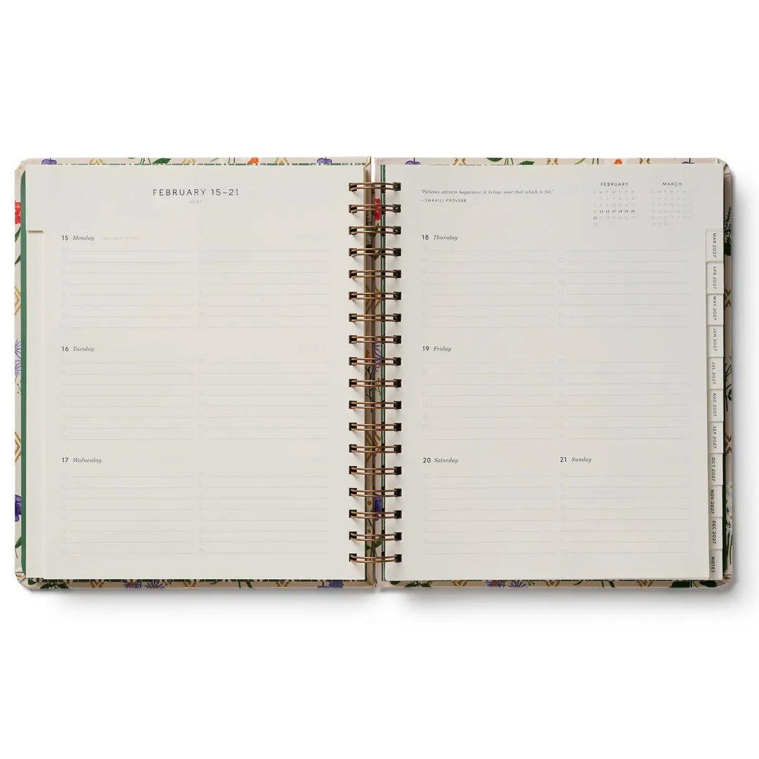Rifle Paper Co. Paper 2027 Garden Study 17-Month Academic Hardcover Spiral Planner