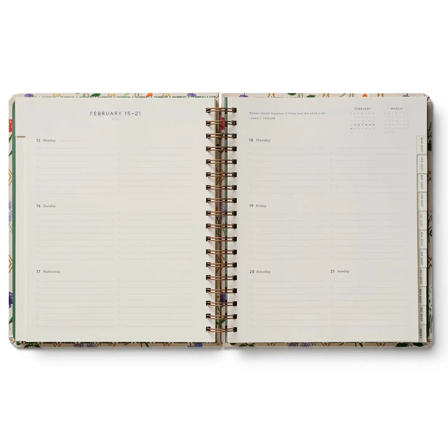 Rifle Paper Co. Paper 2027 Garden Study 17-Month Academic Hardcover Spiral Planner
