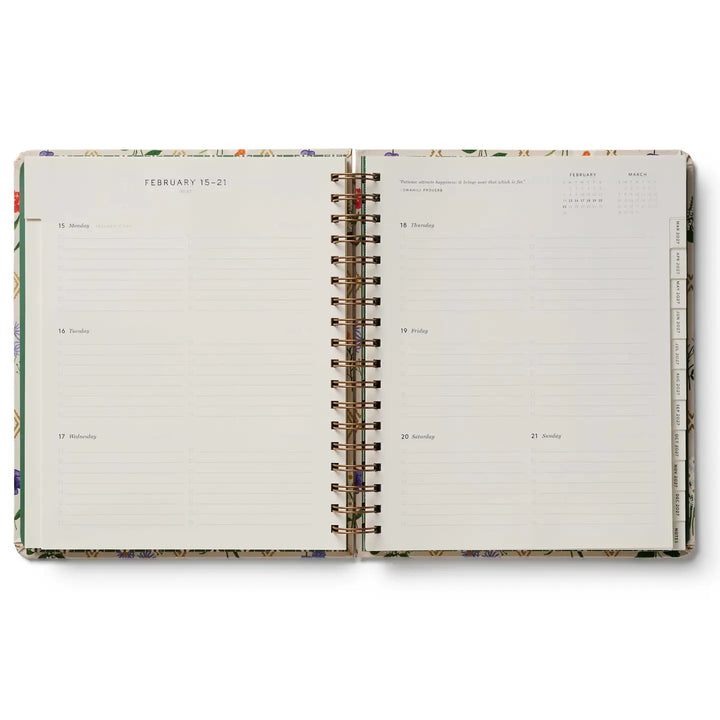 Rifle Paper Co. Paper 2027 Garden Study 17-Month Academic Hardcover Spiral Planner