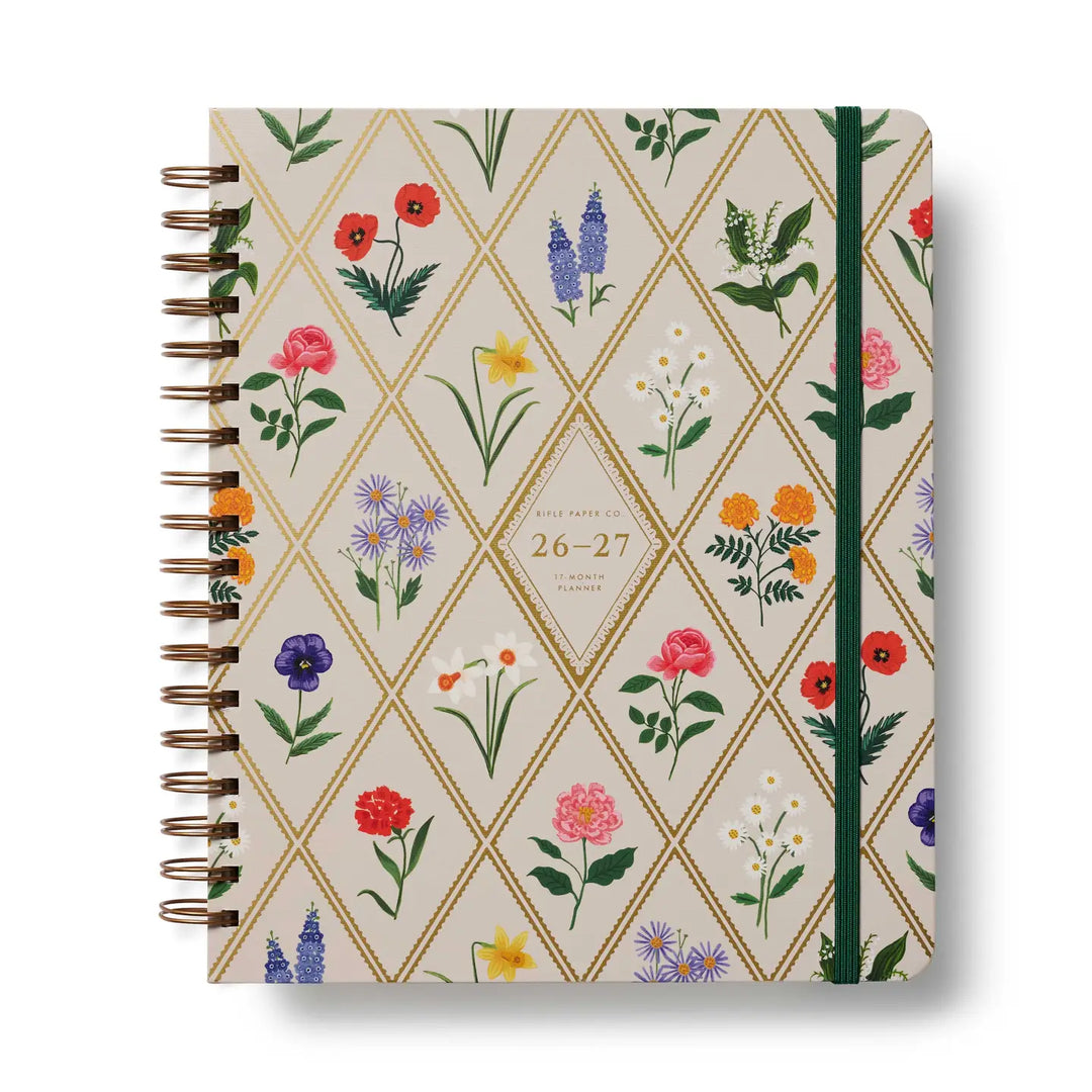 Rifle Paper Co. Paper 2027 Garden Study 17-Month Academic Hardcover Spiral Planner