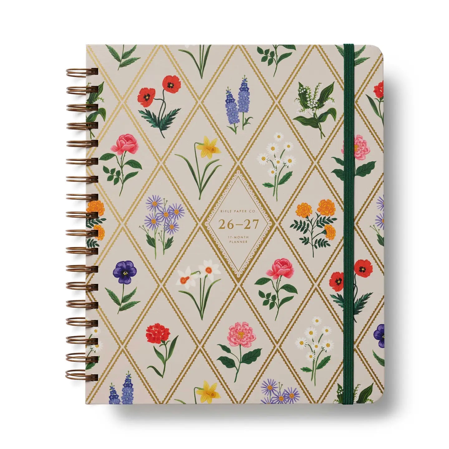 Rifle Paper Co. Paper 2027 Garden Study 17-Month Academic Hardcover Spiral Planner