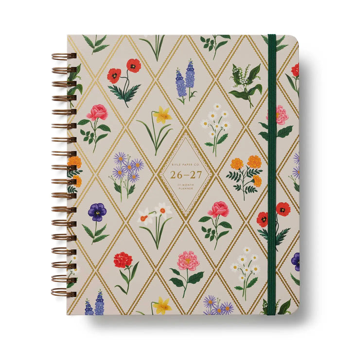 Rifle Paper Co. Paper 2027 Garden Study 17-Month Academic Hardcover Spiral Planner