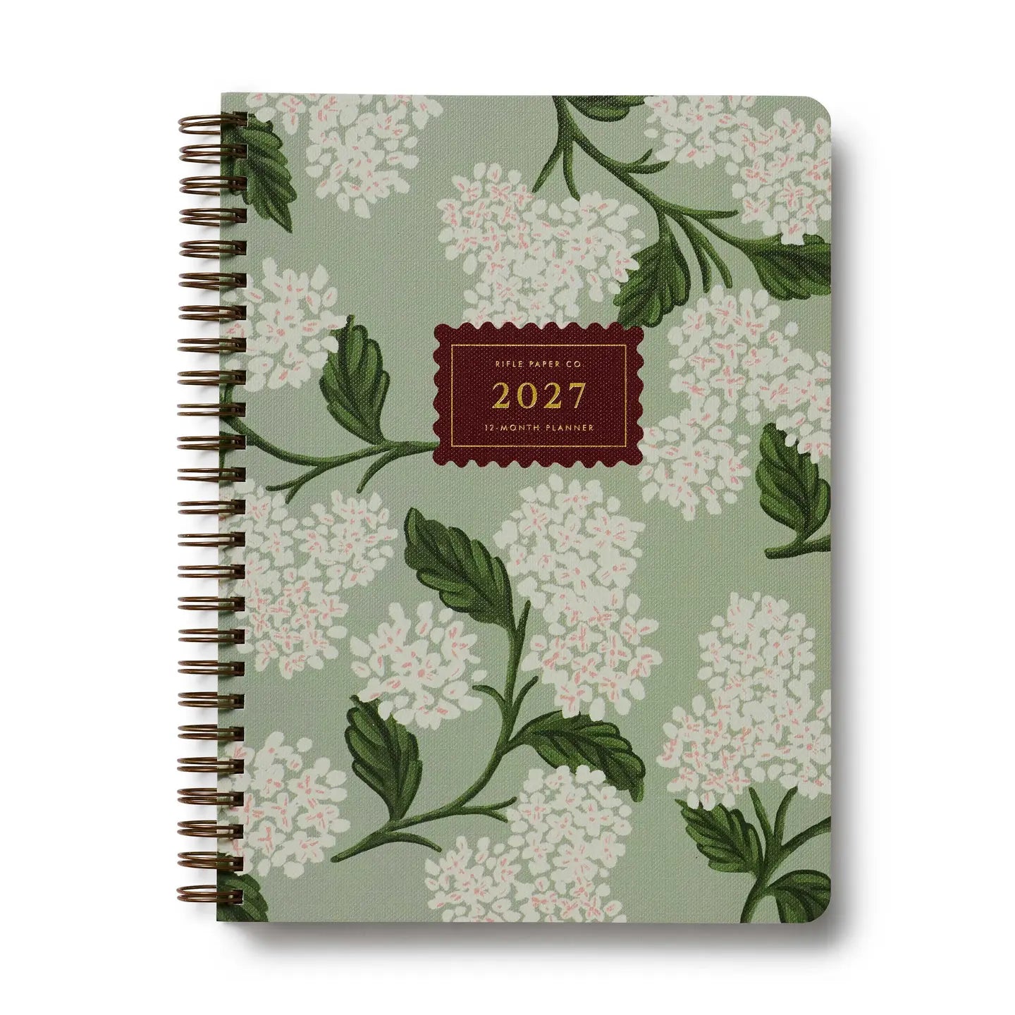 Rifle Paper Co. Paper 2027 Sage Hydrangea 12-Month Softcover Spiral Planner