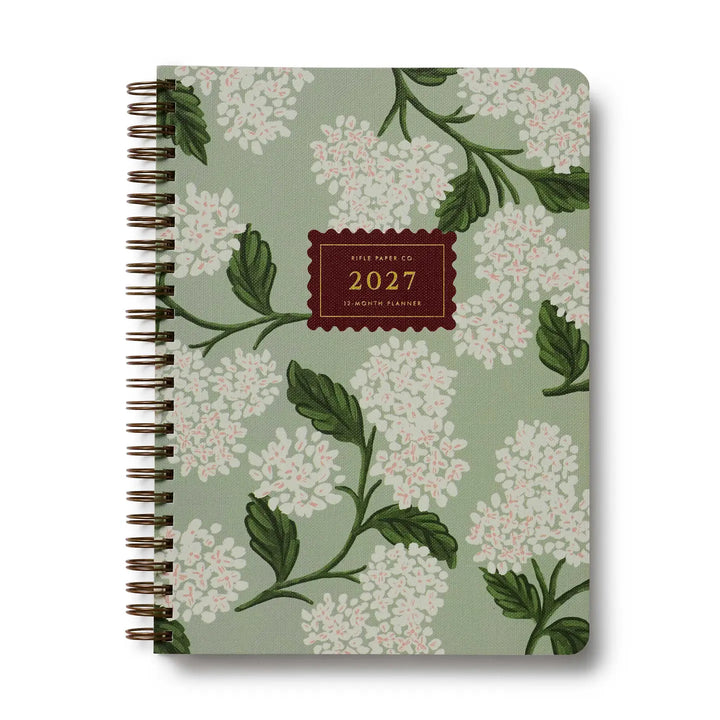 Rifle Paper Co. Paper 2027 Sage Hydrangea 12-Month Softcover Spiral Planner