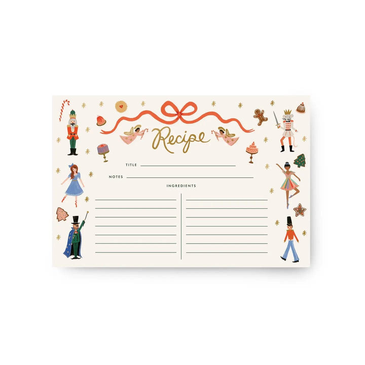 Rifle Paper Co. Recipe Cards Nutcracker Sweets Recipe Cards Pack of 12