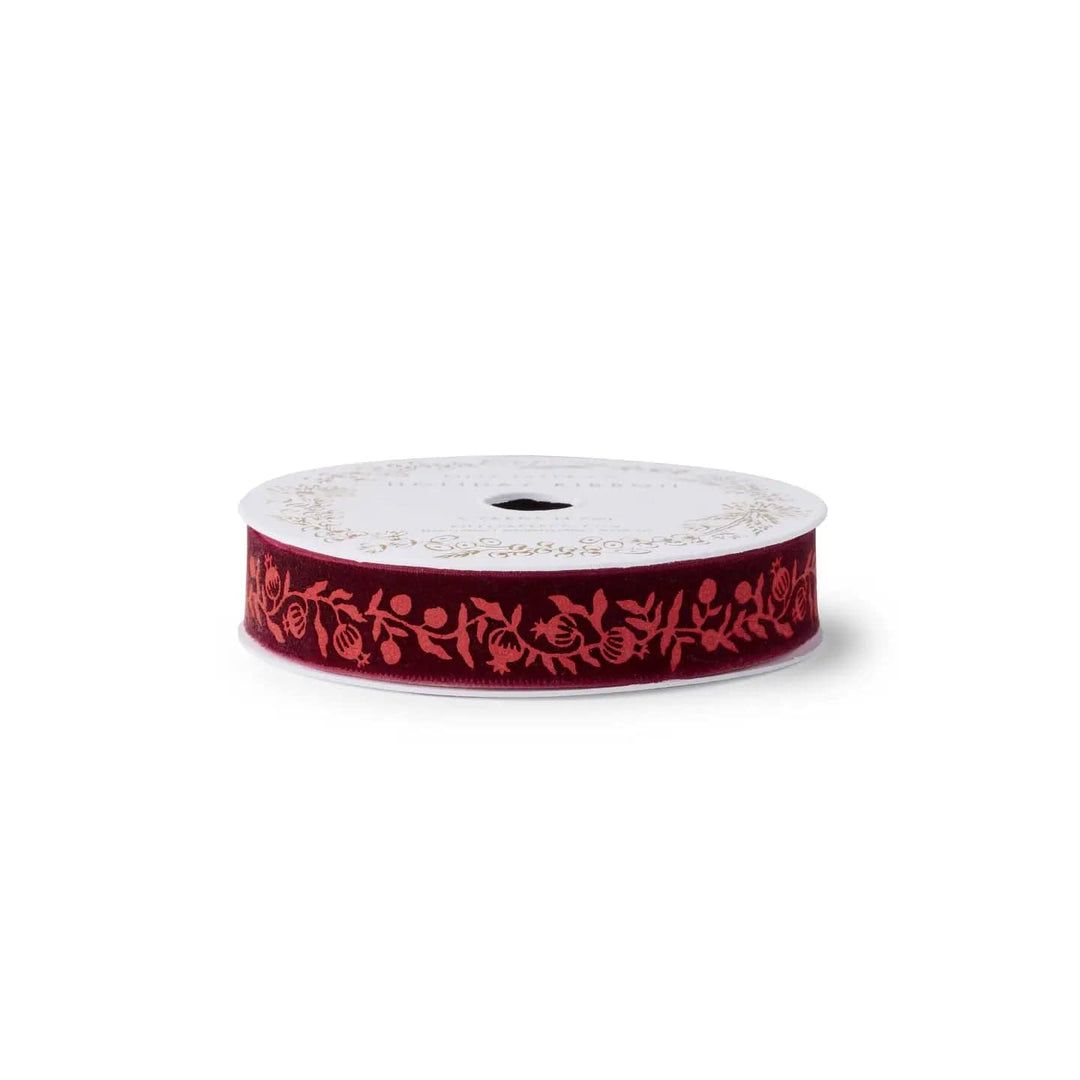 Rifle Paper Co. Ribbon Christmastide Pomegranate Velvet Ribbon