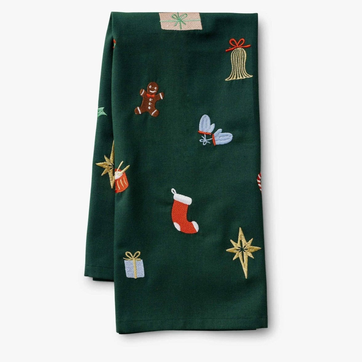Rifle Paper Co. Tea Towel Signs of the Season Embroidered Tea Towel