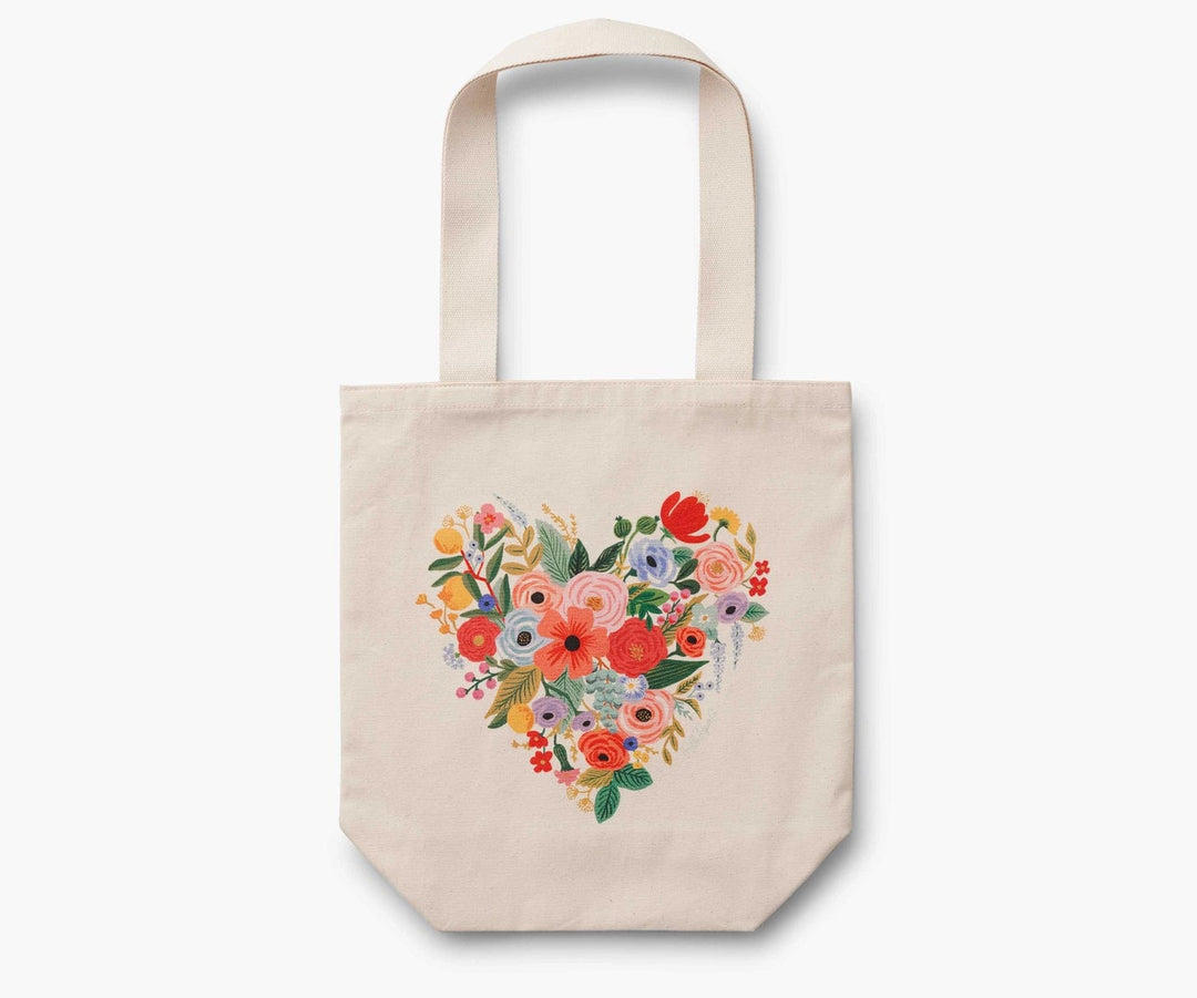 Rifle Paper Co. Tote Bags Floral Heart Canvas Tote Bag
