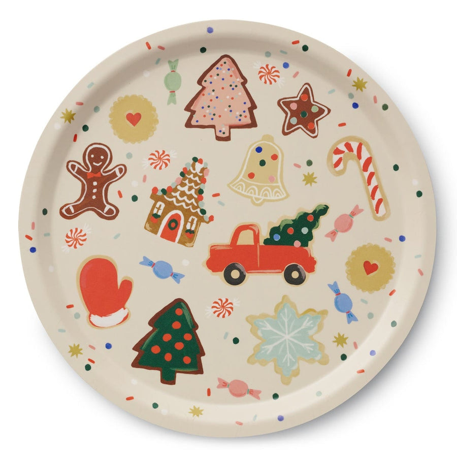 Rifle Paper Co. Tray Christmas Cookies Round Serving Tray