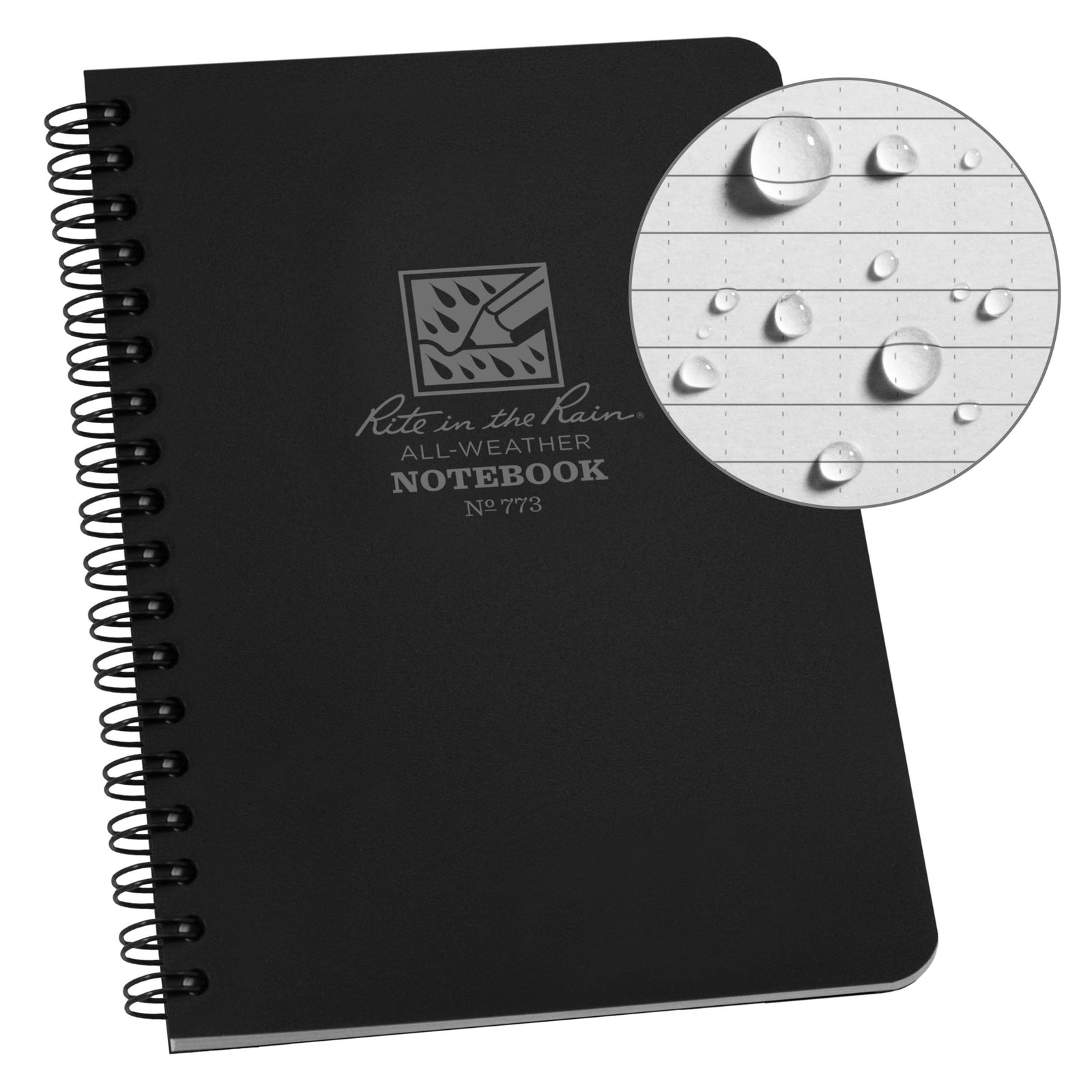 Rite in the Rain Notebooks & Notepads Black Rite in the Rain 4.625" x 7" Side Spiral Notebook