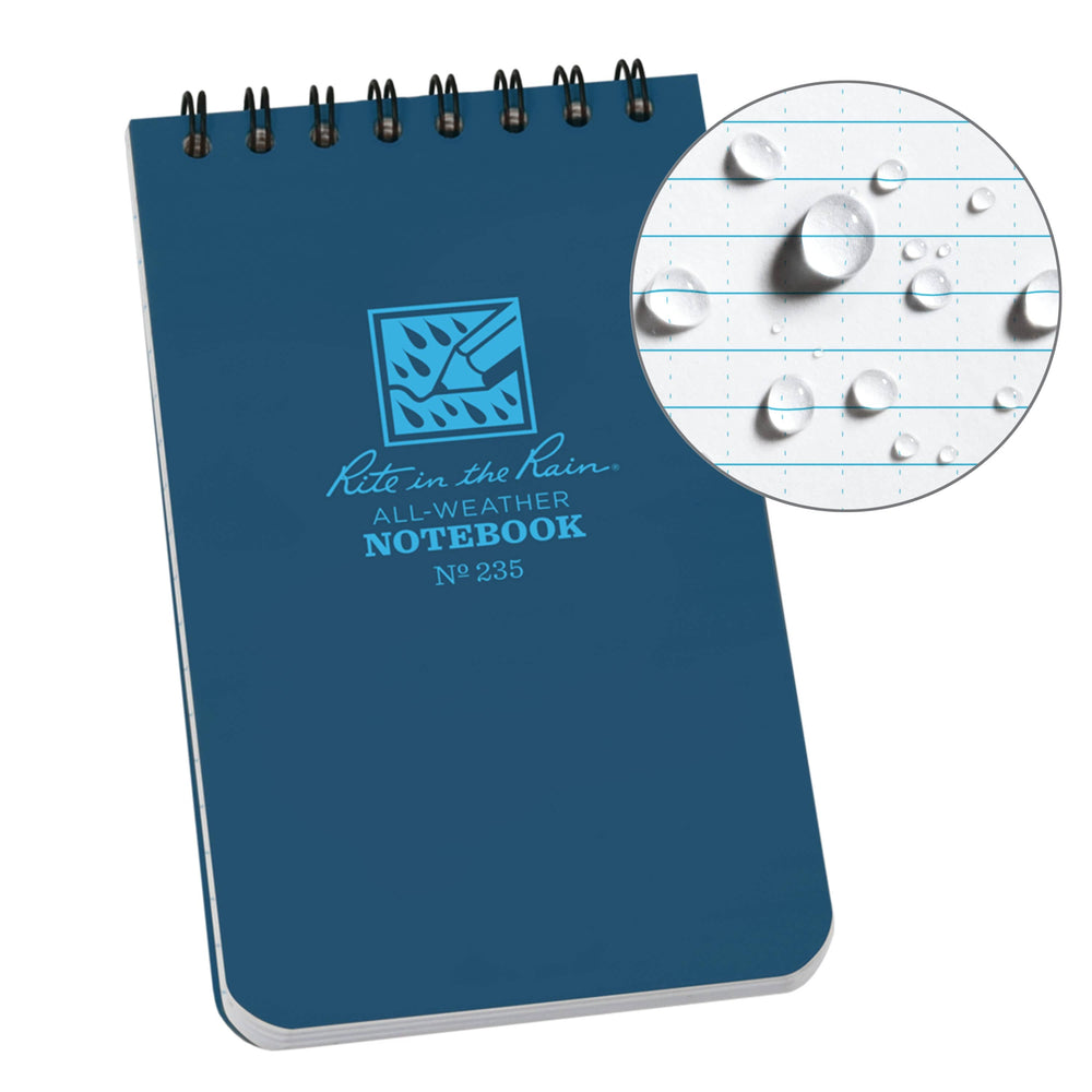 Rite in the Rain Notebooks & Notepads Blue Rite in the Rain 3" x 5" Top Spiral Notebook