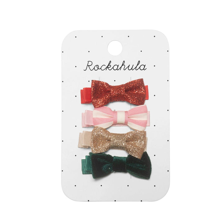 Rockahula Hair Claws & Clips Jolly Christmas Mini Bow Clips