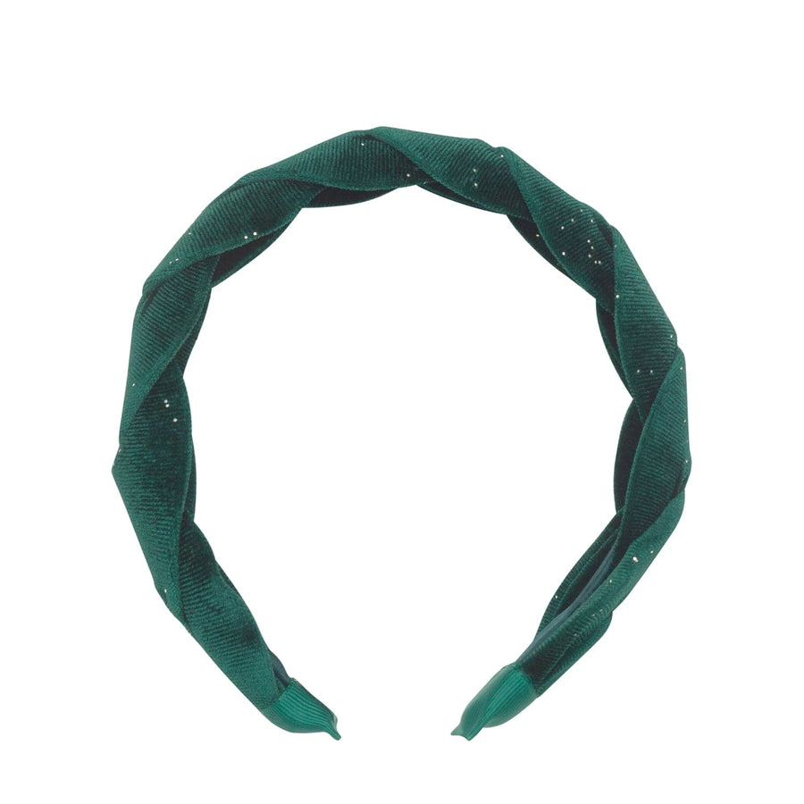 Rockahula Headband Evergreen Velvet Plaited Headband