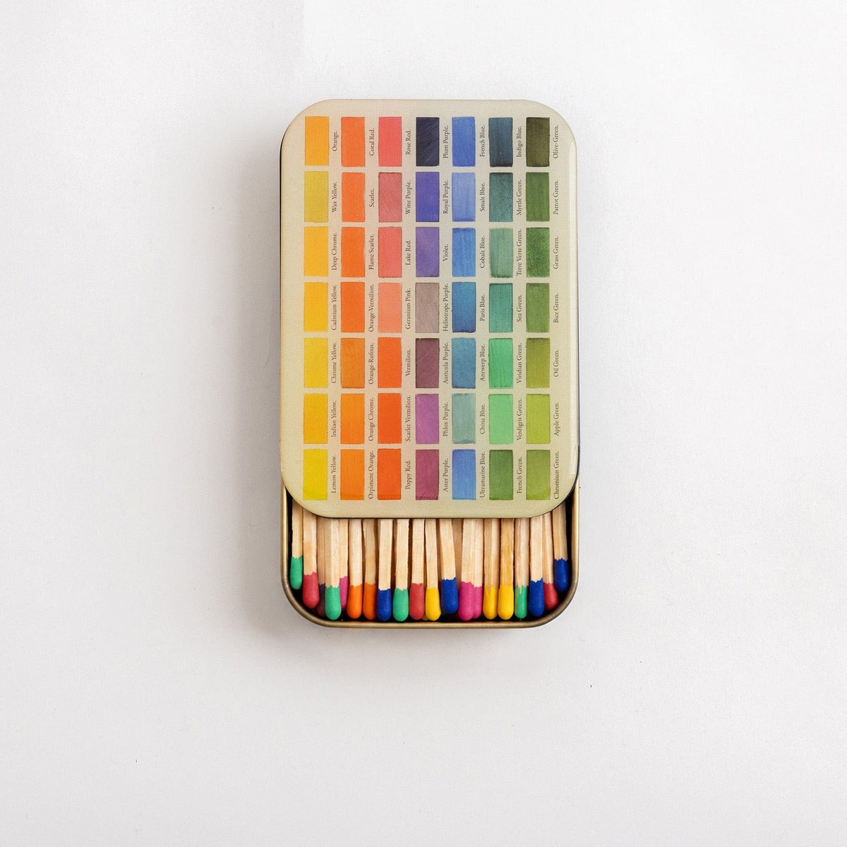 Roomytown Gifts Matches in Tin - Nomenclature of Colors