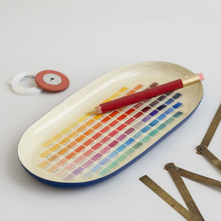 Roomytown Home Oval Enamel Tray - Nomenclature of Colors