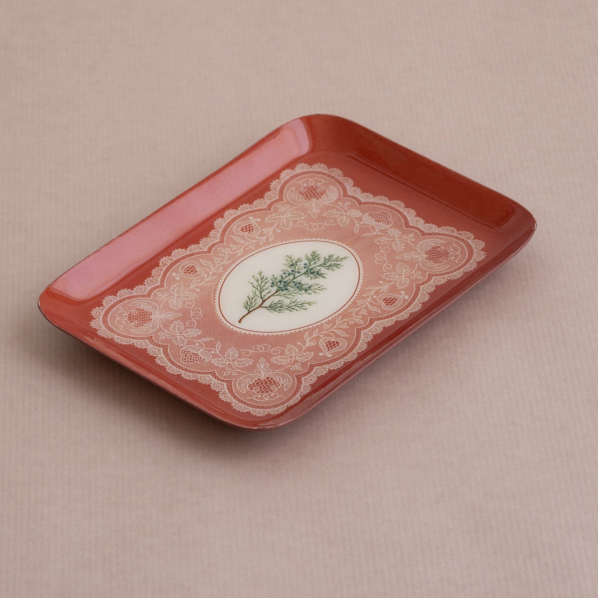 Roomytown Home Rectangular Enamel Tray - Juniper Lace
