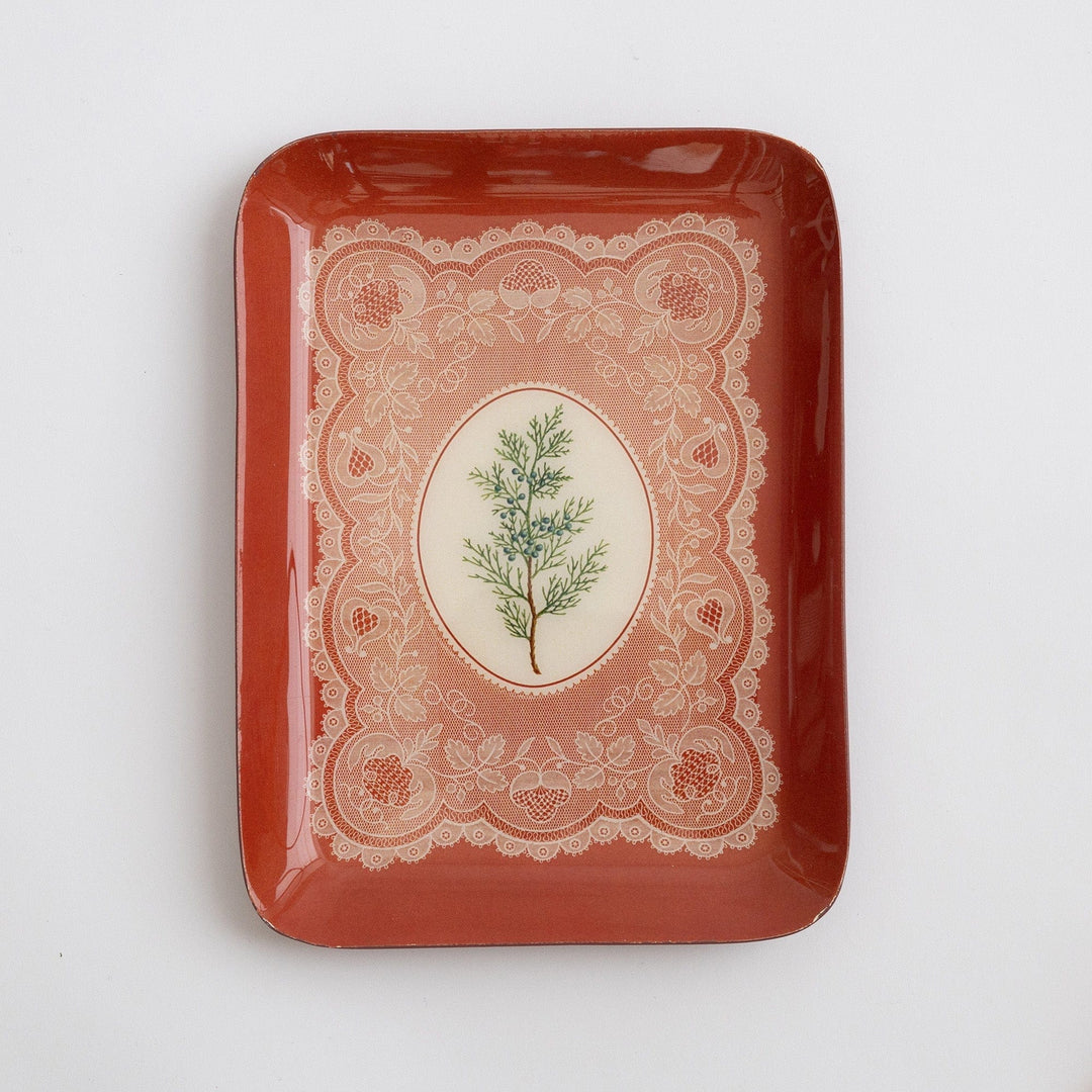 Roomytown Home Rectangular Enamel Tray - Juniper Lace