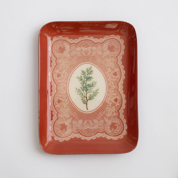 Roomytown Home Rectangular Enamel Tray - Juniper Lace