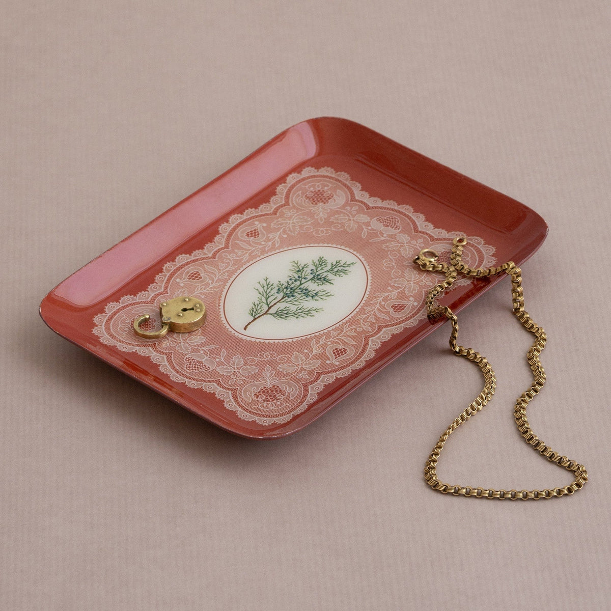 Roomytown Home Rectangular Enamel Tray - Juniper Lace