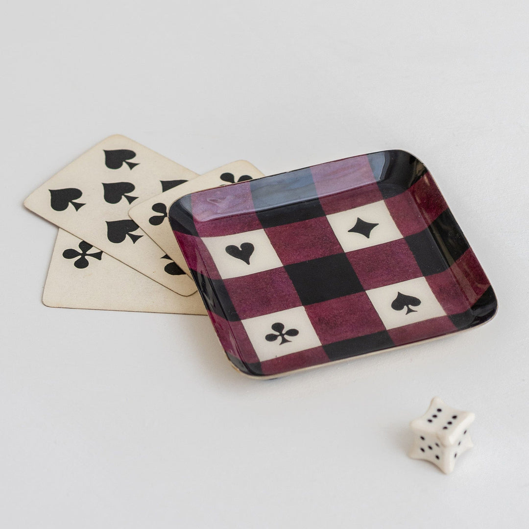 Roomytown Home Small Square Enamel Tray - House of Suits