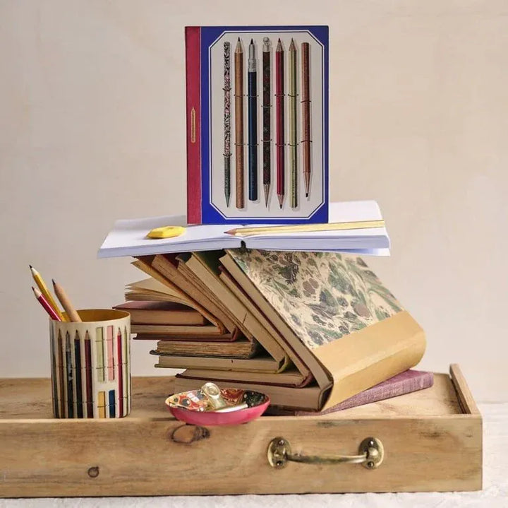 Roomytown Paper Vintage Pencils A5 Lay Flat Journal