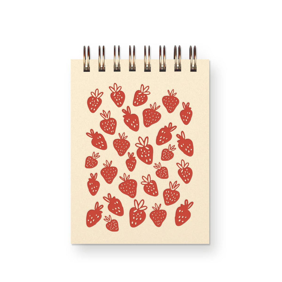 Ruff House Print Shop Notebook Strawberry Pattern Mini Jotter Notebook