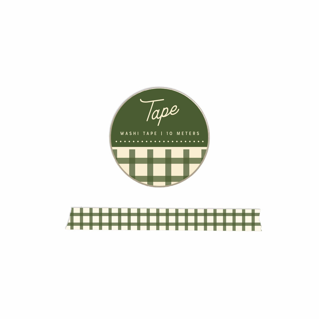Ruff House Print Shop paper Gingham Washi Tape - Moss