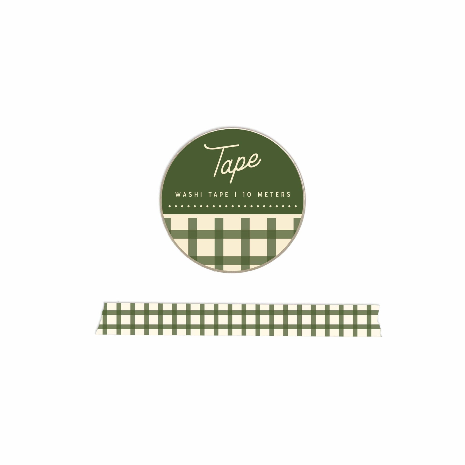 Ruff House Print Shop paper Gingham Washi Tape - Moss
