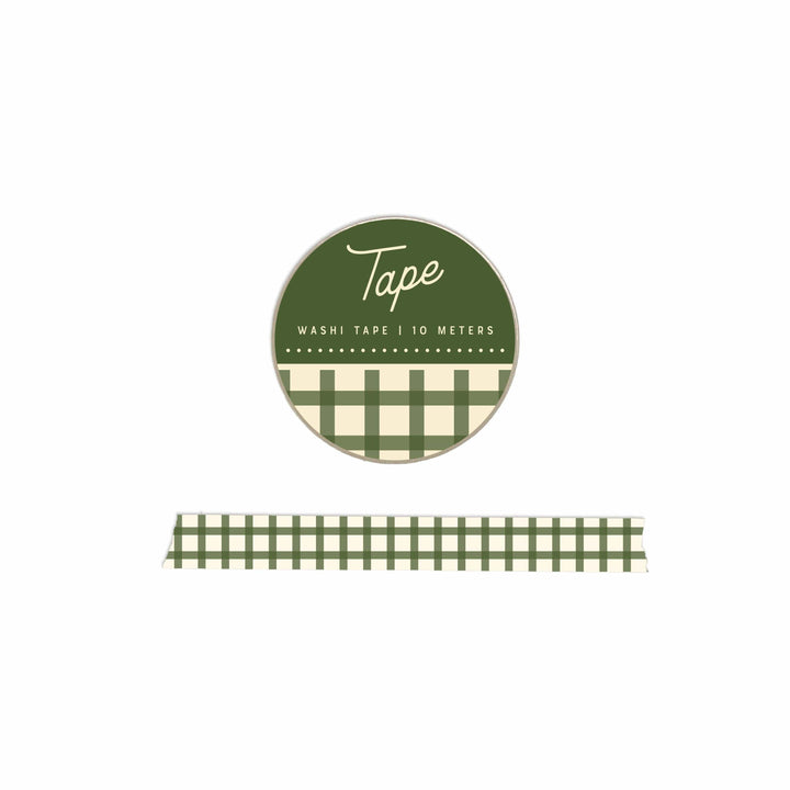 Ruff House Print Shop paper Gingham Washi Tape - Moss