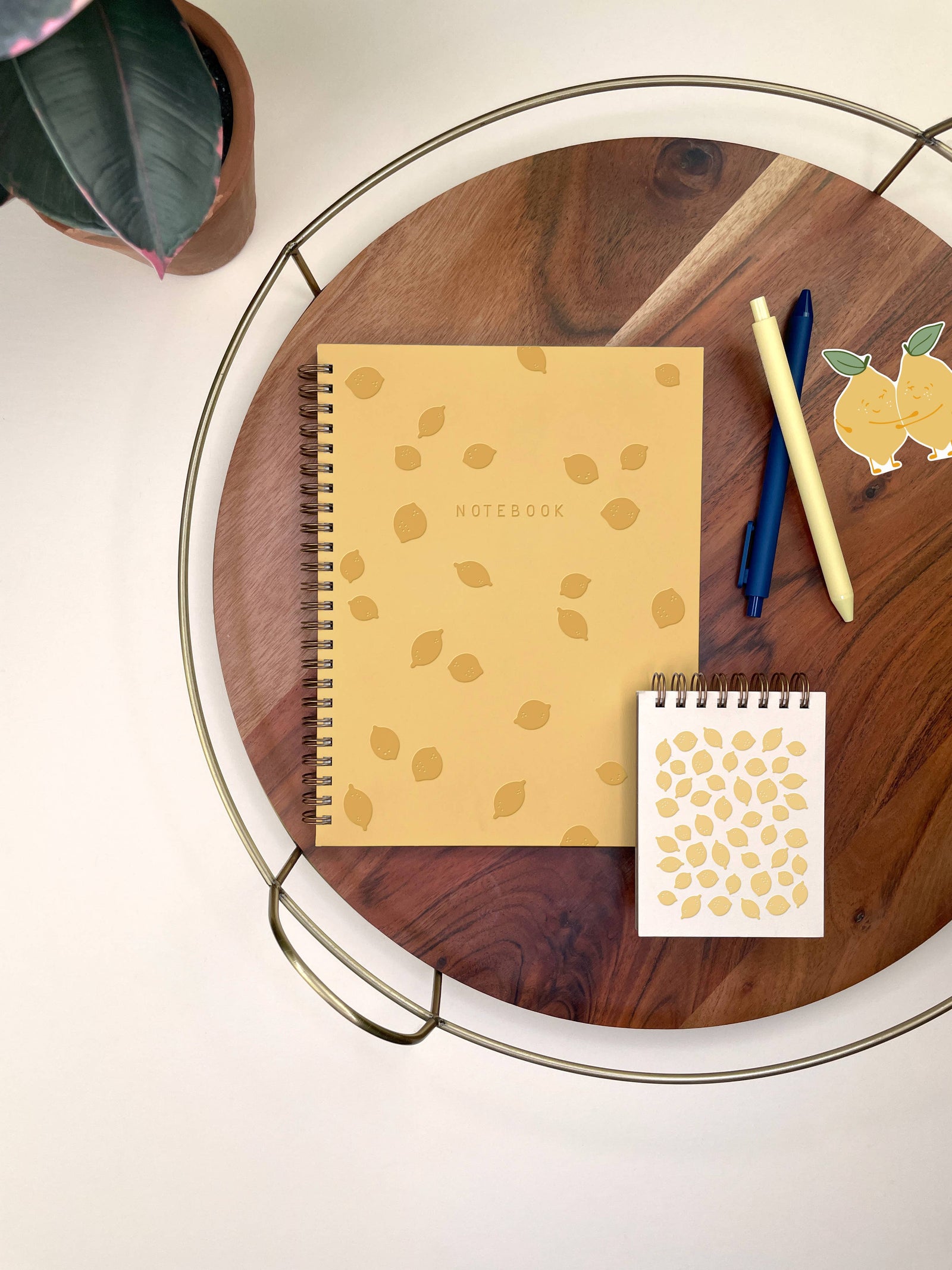 Ruff House Print Shop Paper Lemon Pattern Mini Jotter Notebook