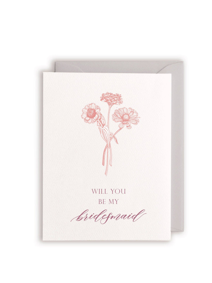 Rust Belt Love Paperie Card Be My Bridesmaid Letterpress Greeting Card