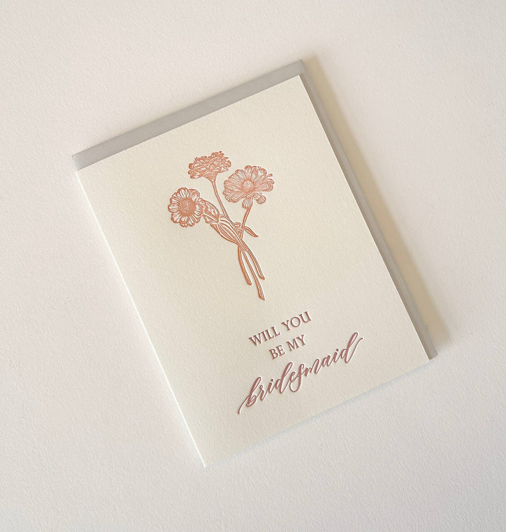 Rust Belt Love Paperie Card Be My Bridesmaid Letterpress Greeting Card