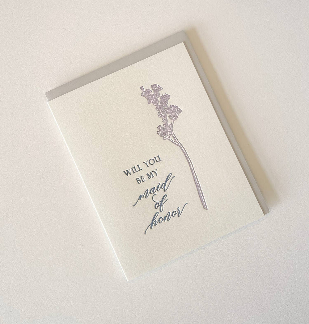 Rust Belt Love Paperie Card Be My Maid of Honor Letterpress Greeting Card