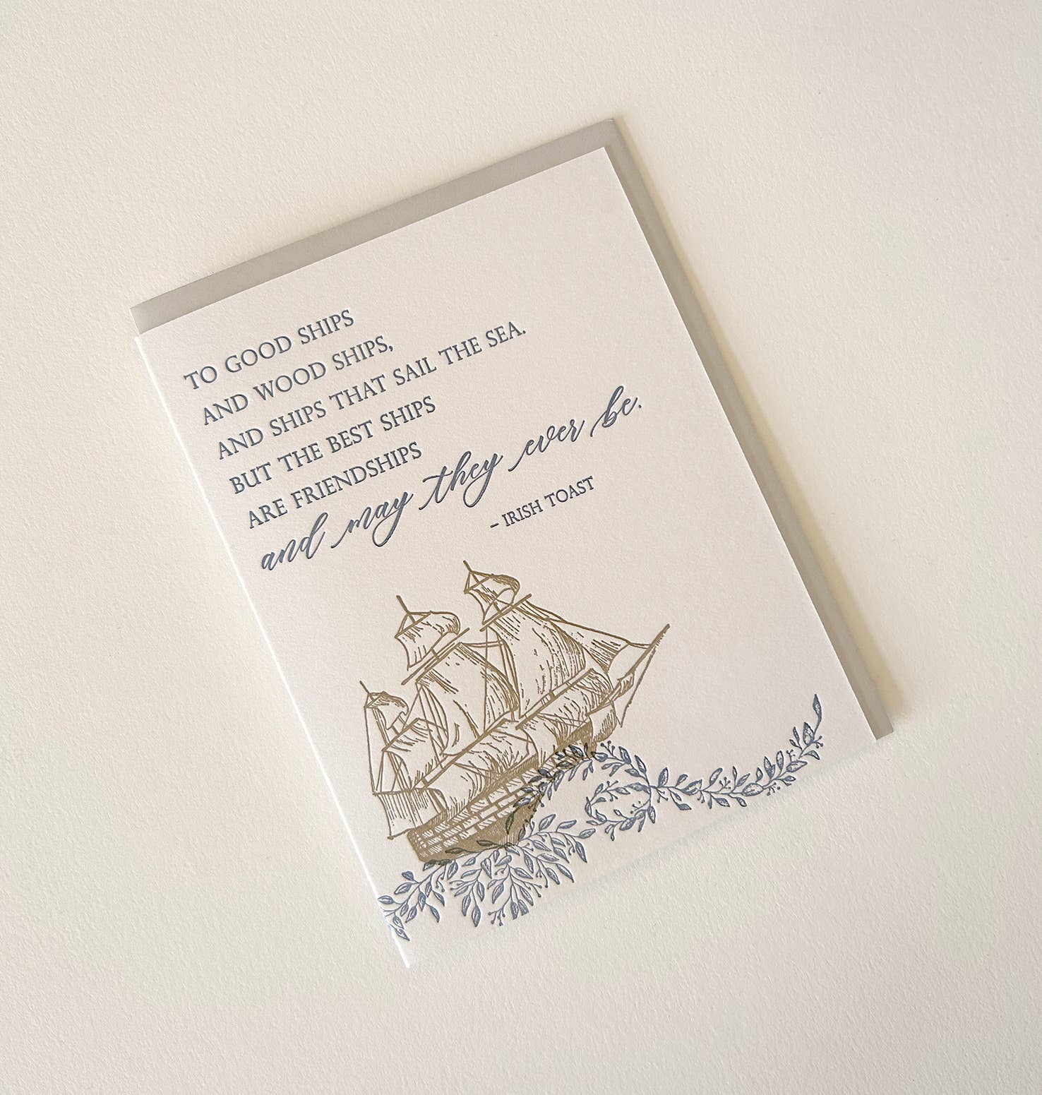 Rust Belt Love Paperie Card The Best Ships Are Friendships Letterpress Greeting Card