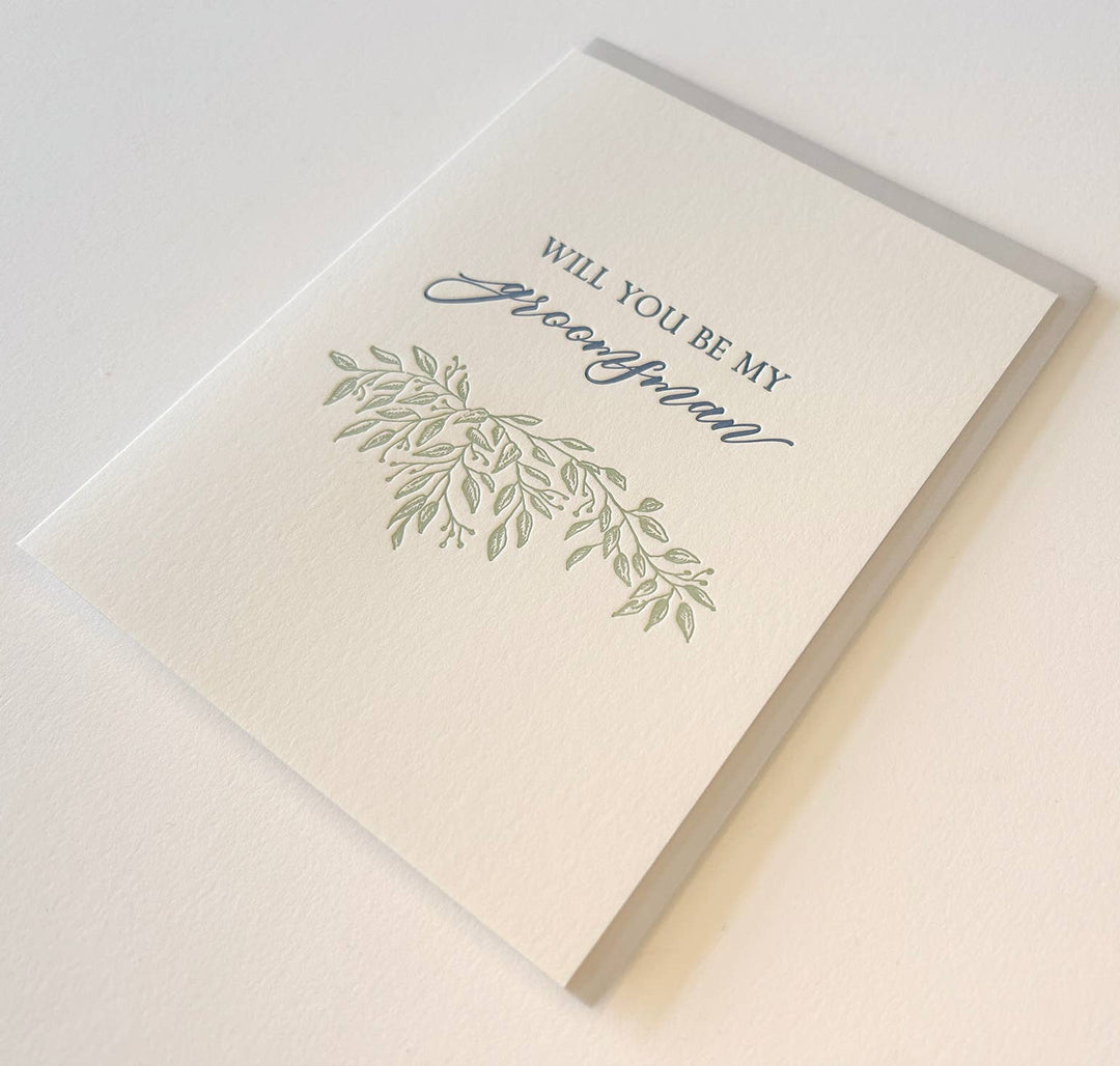 Rust Belt Love Paperie Cards Be My Groomsman Letterpress Greeting Card
