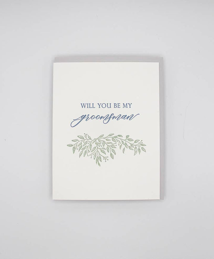 Rust Belt Love Paperie Cards Be My Groomsman Letterpress Greeting Card