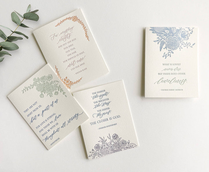 Rust Belt Love Paperie Cards Sympathy Letterpress Card with Anonymous Literary Quote