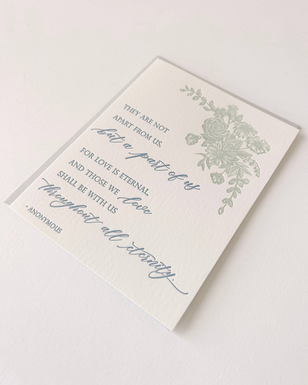 Rust Belt Love Paperie Cards Sympathy Letterpress Card with Anonymous Literary Quote