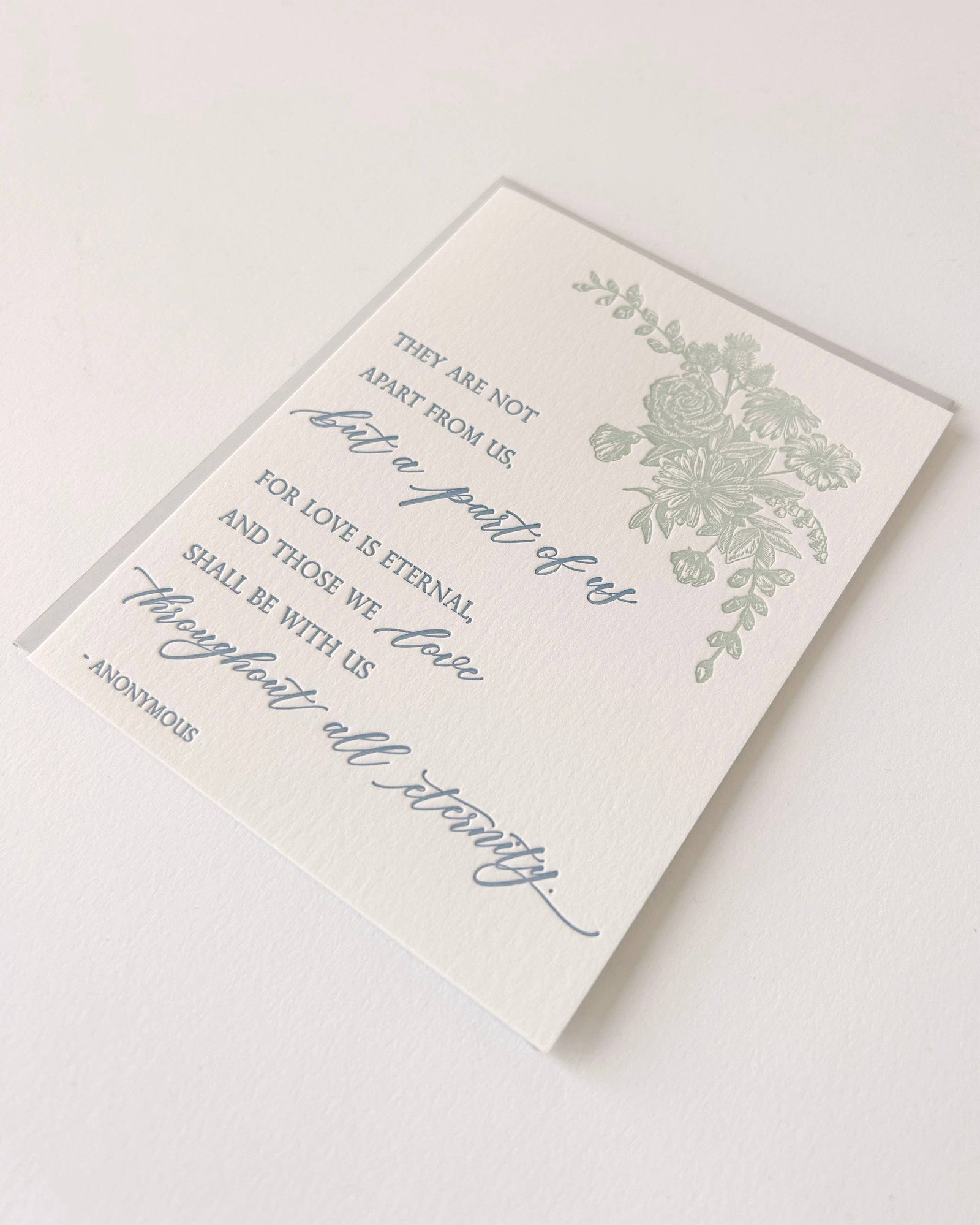 Rust Belt Love Paperie Cards Sympathy Letterpress Card with Anonymous Literary Quote