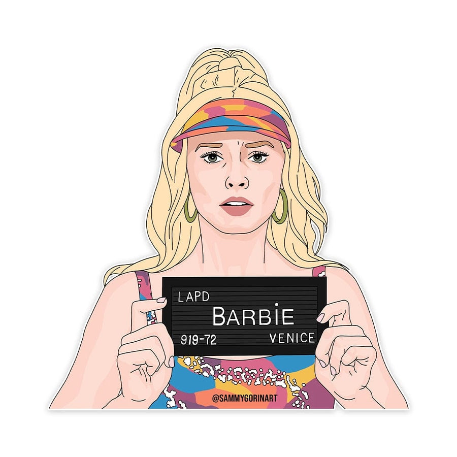 Sammy Gorin LLC Sticker Barbie Arrest, Margot Robbie, Barbie Movie, Sticker
