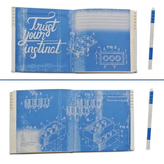 Santoki Paper LEGO Stationery Locking Notebook with Gel Pen - Blue | Santoki