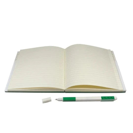 Santoki Paper LEGO Stationery Locking Notebook with Gel Pen - Green | Santoki