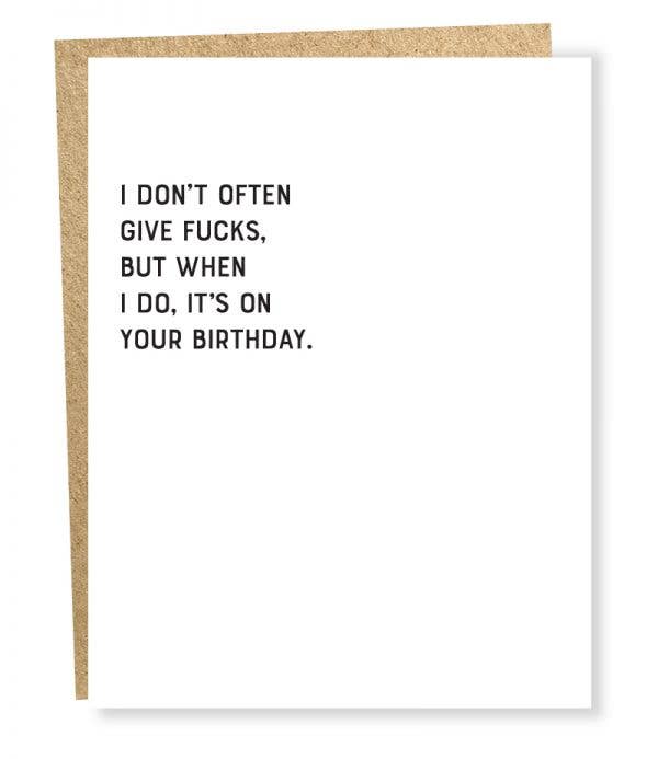 Sapling Press Give Fucks Birthday Card