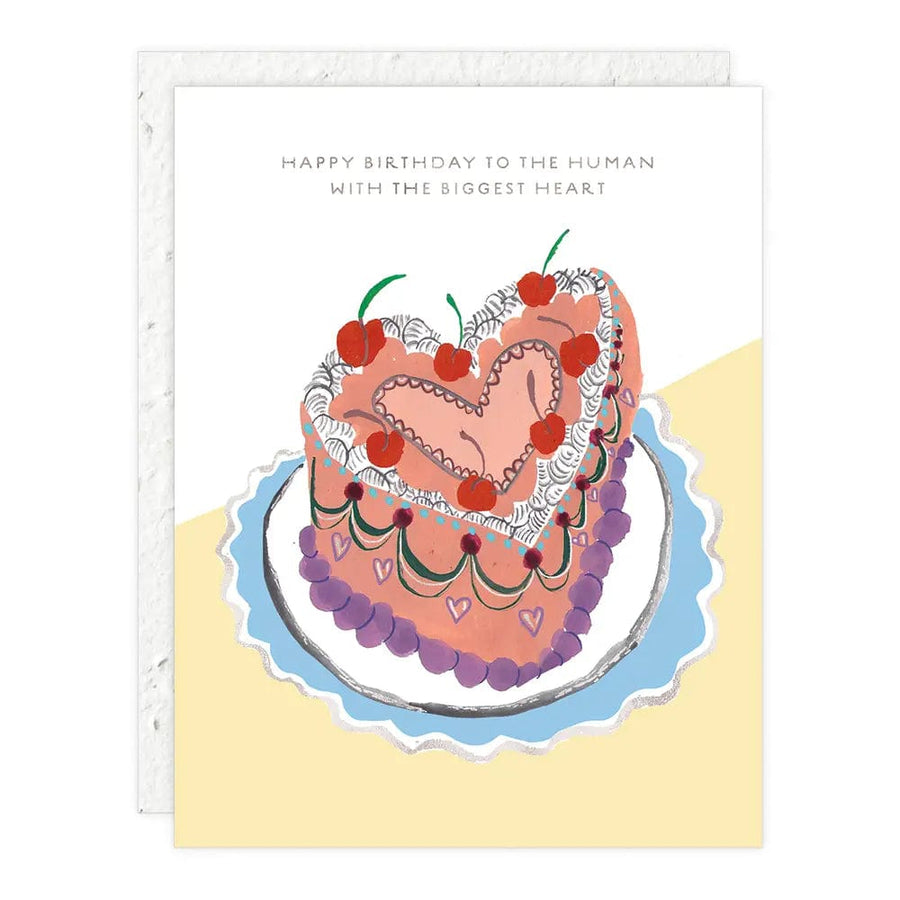 Seedlings Card Heart Shaped Cake - Birthday Card